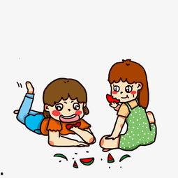 俩个阿爸吃瓜,共享夏日清凉时光